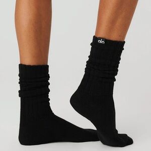 ALO NWT Unisex Scrunch Sock - Black